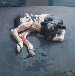 Artwork Title: Pasgeboren kalf (Newborn Calf)