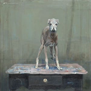 Artwork Title: Hondje op tafeltje IV (Dog on Table IV)