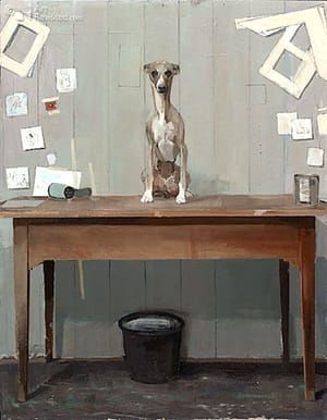 Artwork Title: Hond op tafel (Dog on Table)