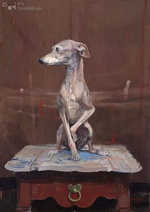 Artwork Title: Windhondje op tafeltje III