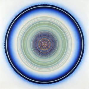 Artwork Title: G-108 (Multicolor Center with Blue Ring)