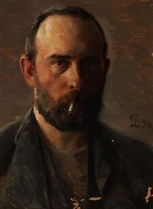 Artwork Title: Kunstnerens selvportræt med cigaret (The Artist's Self-portrait with a Cigaret)