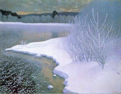 Artwork Title: Snow-covered Trees in the Moonlight