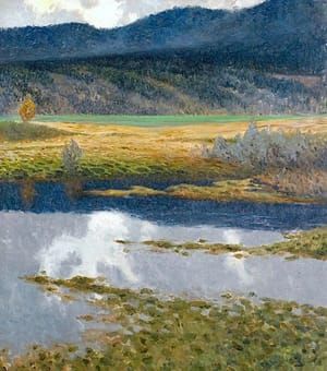 Artwork Title: Landscape with Stream and Mountain