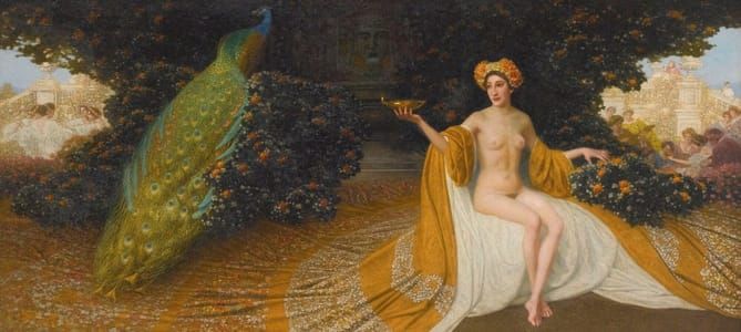Artwork Title: Goddess Iduna and Peacock