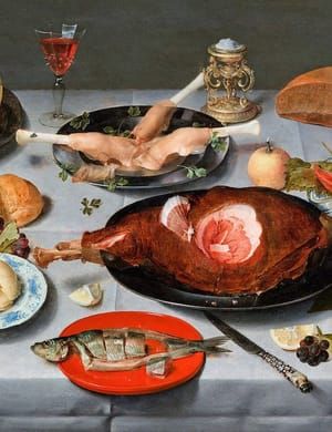 Artwork Title: Covered Table with Cheese, Herring and Ham