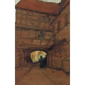 Artwork Title: An Old Court Yard, Rothenburg