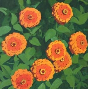 Artwork Title: Zinnias