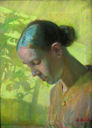 Artwork Title: Studie til Sypigens hoved (Study to Sypigen's head)