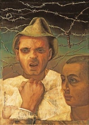 Artwork Title: Self-Portrait with Key at Camp St. Cyprien