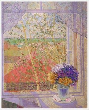 Artwork Title: Bouquet of flowers. Window