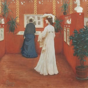 Artwork Title: At the Exhibition (of Auguste Rodin) in Prague
