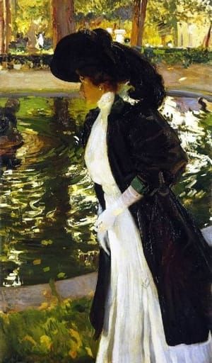 Artwork Title: Clotilde Strolling in the Gardens of La Granja
