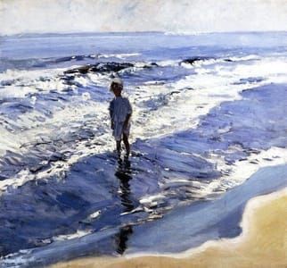 Artwork Title: Young girl in a silvery sea