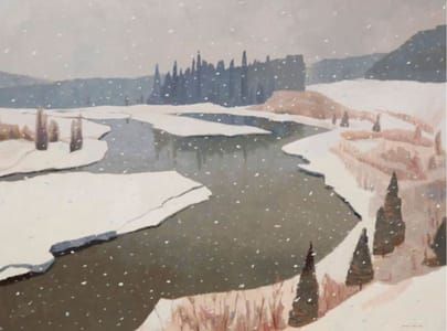 Artwork Title: Bow River in Banff Park