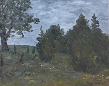 Artwork Title: Cedars and Black Cherry Tree