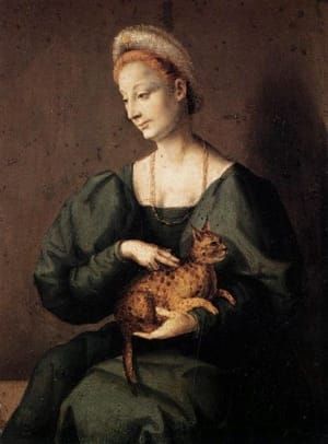 Artwork Title: Woman with a Cat