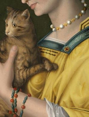 Artwork Title: Portrait of a Young Lady Holding a Cat