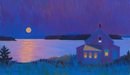 Artwork Title: Moonrise, Stonington II
