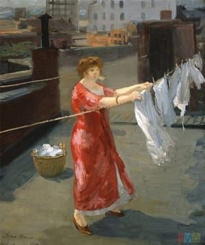 Artwork Title: Red Kimono on the Roof