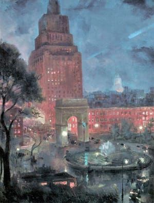 Artwork Title: Wet Night, Washington Square