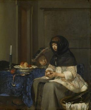 Artwork Title: Apfelschälerin (The Apple Peeler)