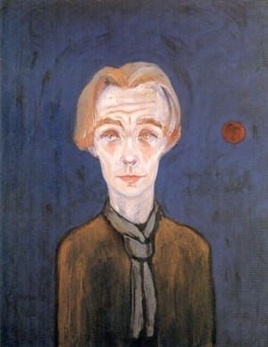 Artwork Title: Self Portrait with Red Moon
