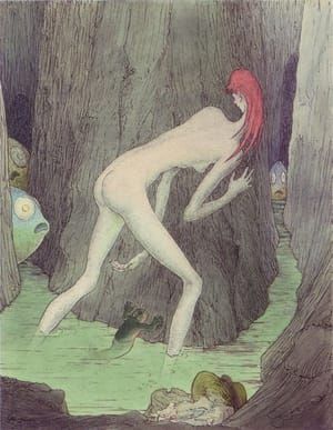 Artwork Title: A Young Girl Exploring a River in a Gorge