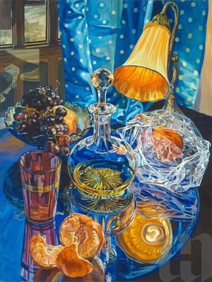 Artwork Title: Orange Lamp and Oranges