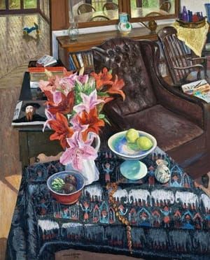 Artwork Title: Varandah and Studio with Lilies and Lemons