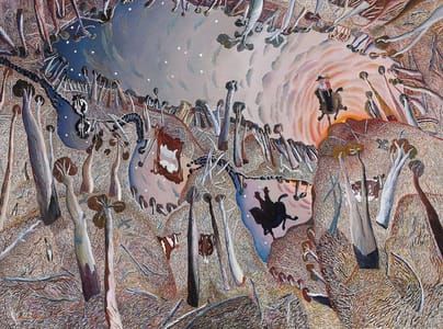 Artwork Title: Sunset with Riders