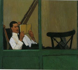 Artwork Title: Sforni in veranda che legge (Sforni reading on the veranda)