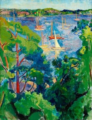 Artwork Title: Sommarutsikt från Saltsjöbaden (Summer scene, Saltsjöbaden)