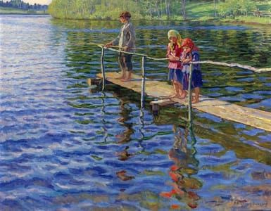Artwork Title: Рыбалка на реке Частная коллекция  (Fishing on the River)