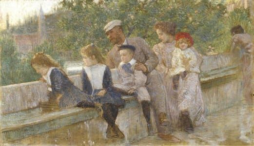 Artwork Title: The Artist With His Family At Cavtat