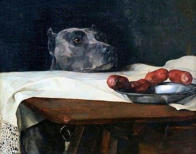 Artwork Title: Caesar at the Rubicon (Artist's Dog)