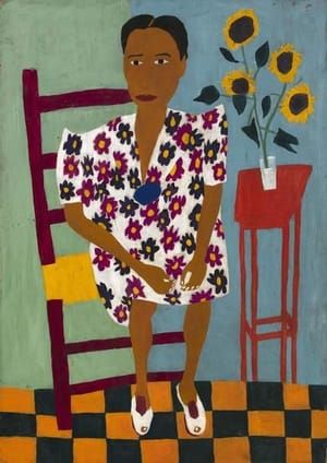 Artwork Title: Portrait with Sunflowers