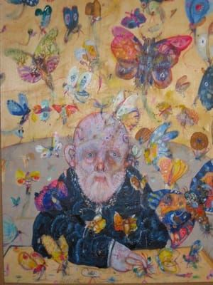 Artwork Title: Autoritratto con farfalle (Self Portrait with Butterflies)