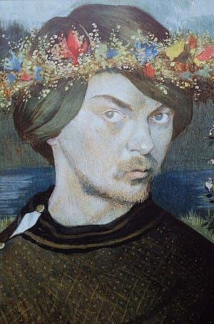 Artwork Title: Self Portrait with Floral Wreath