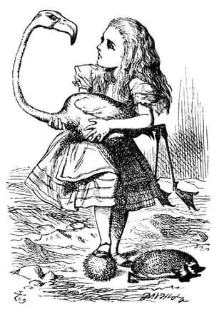 Artwork Title: Alice with Flamingo