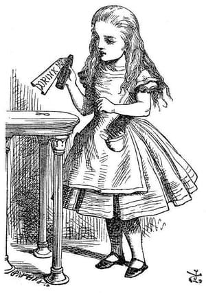 Artwork Title: Alcie with Drink-Me Bottle