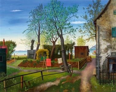 Artwork Title: Uferlandschaft (view from Mehrerau to Lindau and Pfänderrücken)