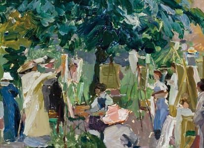 Artwork Title: William Merritt Chase’s Summer Class, Bruges
