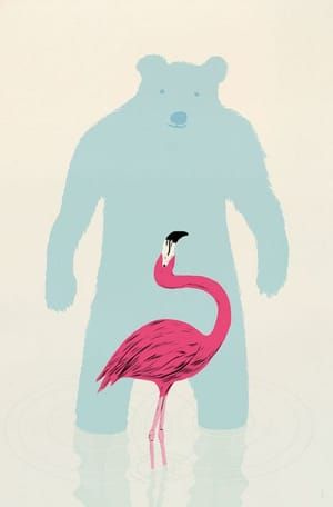 Artwork Title: Flamingo & Bear