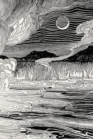 Artwork Title: Moon Over Volcano
