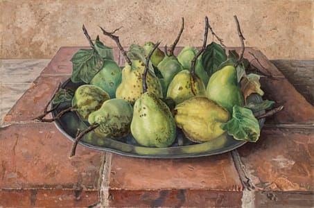 Artwork Title: Kweeperen op een tinnen bord (Quinces on a Tin Plate)