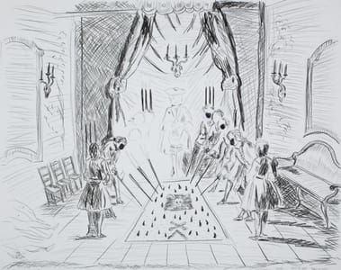 Artwork Title: The pirate with smallpox free masons meeting 