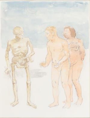 Artwork Title: A Man, a Woman and a Skeleto