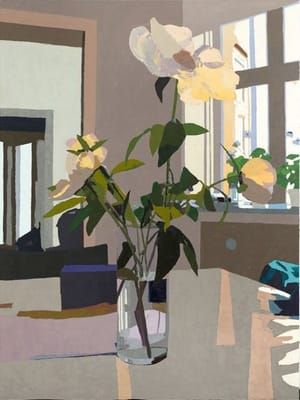 Artwork Title: Glass Vase with Flowers, Fælledvej