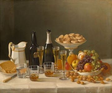 Artwork Title: Wine, Cheese, and Fruit